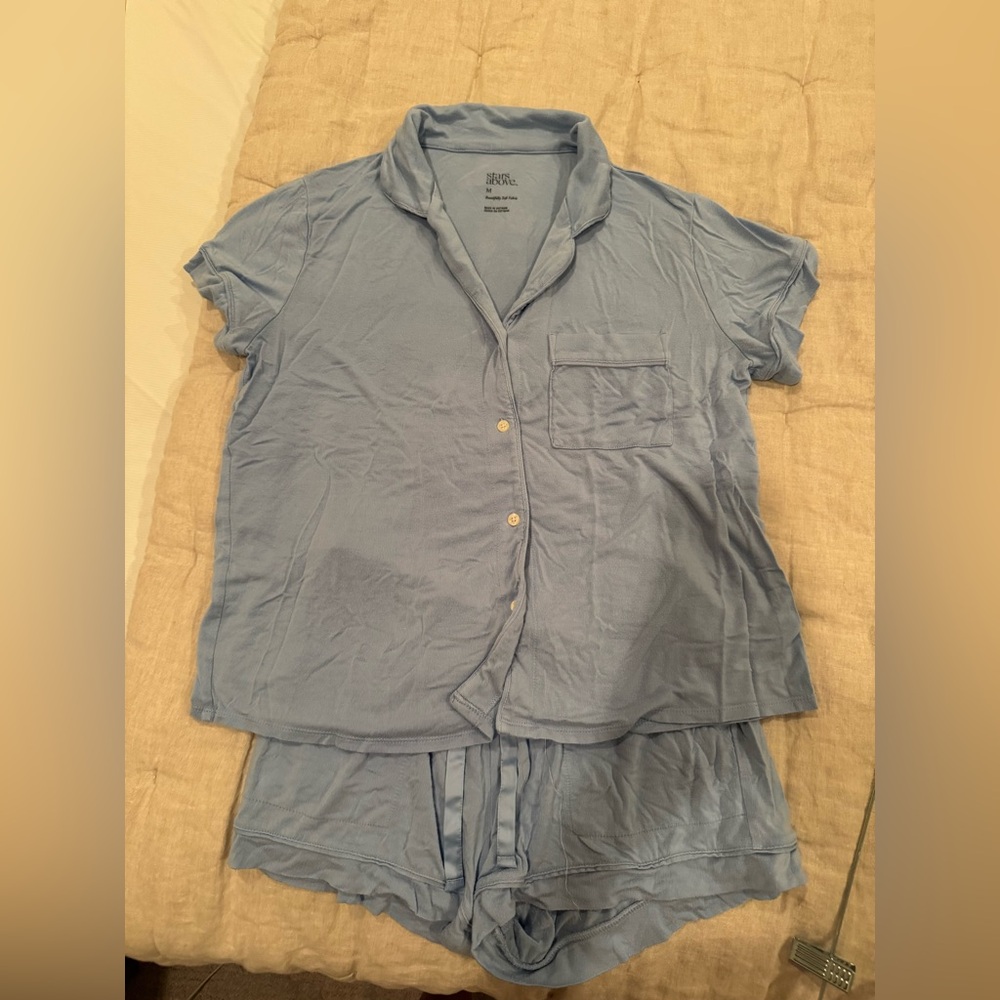 Stars Above Light Blue Pajama Set